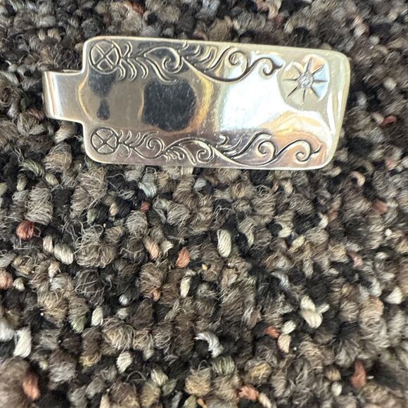 Silver Money Clip with Stone Engraveable Sterling Silver - Picture 5 of 5